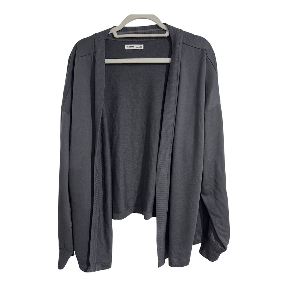 Sonoma Goods For Life Womens XXL Charcoal Gray Open Front Cardigan NWT New